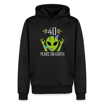40 ans Anniversaire Femmes Hommes Alien Ufo Drôle - Sweat à capuche Premium bio Homme - noir - Devant - Nico (187cm)