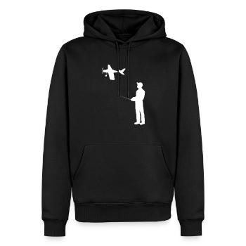 Modèle d’avion RC Volant Rétro Vintage Cadeau - Sweat à capuche Premium bio Homme - noir - Devant - Nico (187cm)