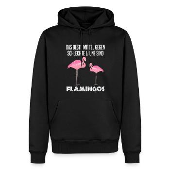 Flamingo Vogel Lustiger Spruch Zoo Tier Geschenk - Männer Premium Bio Hoodie - Schwarz - Vorne - Nico (187cm)