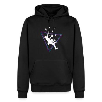 Kletterer Bergsteiger Kletterwand Retro Geschenk - Männer Premium Bio Hoodie - Schwarz - Vorne - Nico (187cm)