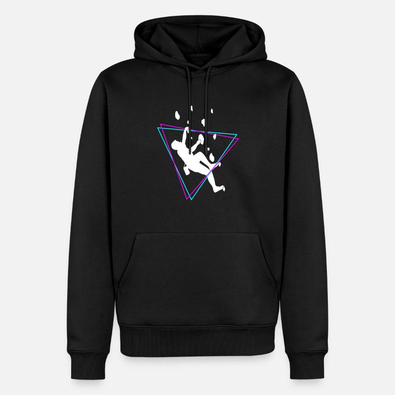 Kletterer Bergsteiger Kletterwand Retro Geschenk - Männer Premium Bio Hoodie - Schwarz