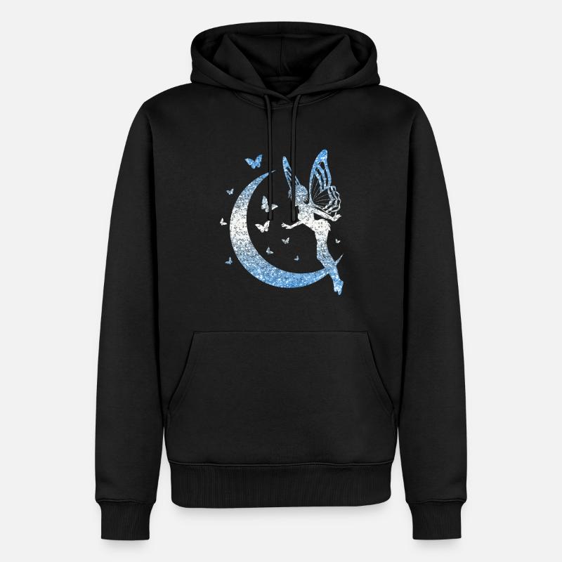 Glitzer Fee Elfe Märchen Damen Mädchen Geschenk - Männer Premium Bio Hoodie - Schwarz