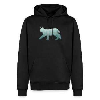Lynx Bobcat Forest Nature Landscape Gift - Sweat à capuche Premium bio Homme - noir - Devant - Nico (187cm)