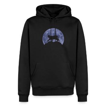 Luchs Mond Waldtiere Tierliebhaber Geschenk - Männer Premium Bio Hoodie - Schwarz - Vorne - Nico (187cm)