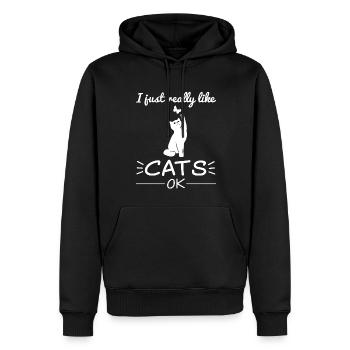 Katze Kätzchen Katzenliebhaber Spruch Geschenk - Männer Premium Bio Hoodie - Schwarz - Vorne - Nico (187cm)