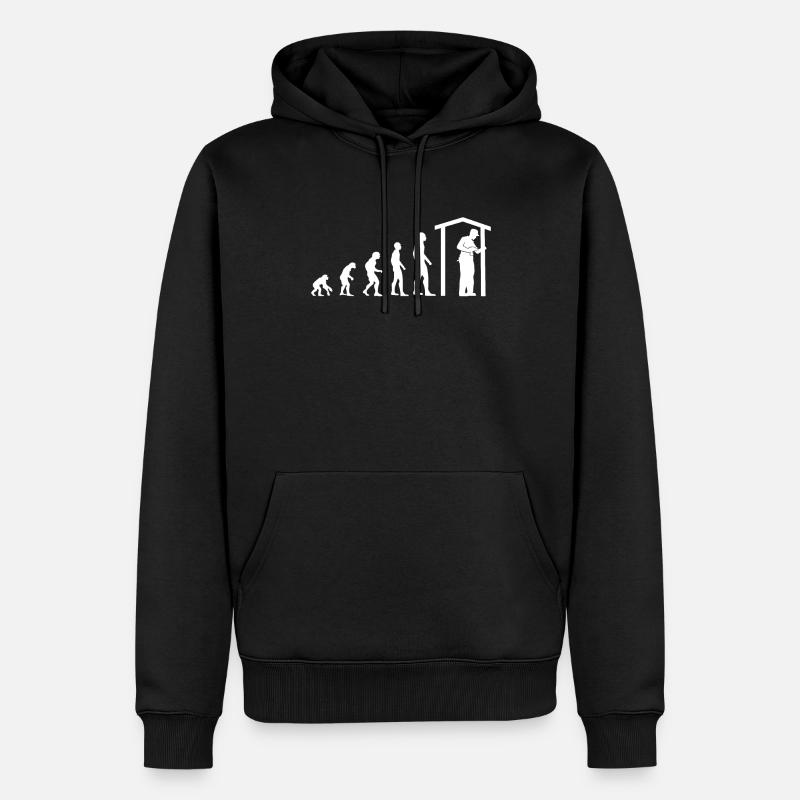 Zimmermann Beruf Evolution Zimmerer Geschenk - Männer Premium Bio Hoodie - Schwarz