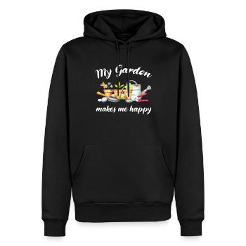 Garten Spruch Gärtner Hobbygärtner Geschenkidee - Männer Premium Bio Hoodie - Schwarz - Vorne - Nico (187cm)