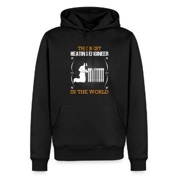 Ingénieur chauffagiste Profession Artisan sanitaire Cadeau - Sweat à capuche Premium bio Homme - noir - Devant - Nico (187cm)