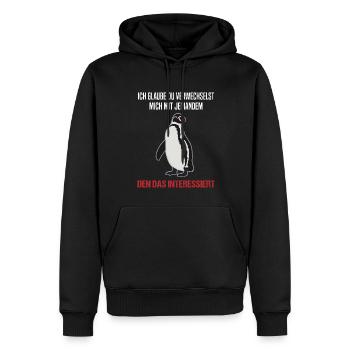 Pinguin Sarkastischer Spruch Lustiges Geschenk - Männer Premium Bio Hoodie - Schwarz - Vorne - Nico (187cm)