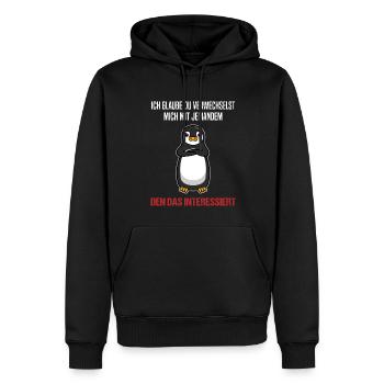 Pinguin Sarkastischer Spruch Lustiges Geschenk - Männer Premium Bio Hoodie - Schwarz - Vorne - Nico (187cm)