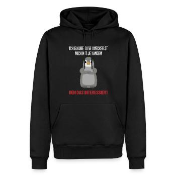 Pinguin Sarkastischer Spruch Lustiges Geschenk - Männer Premium Bio Hoodie - Schwarz - Vorne - Nico (187cm)