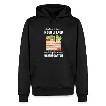Garten Urlaub Lustiger Spruch Gärtner Geschenkidee - Männer Premium Bio Hoodie - Schwarz - Vorne - Nico (187cm)