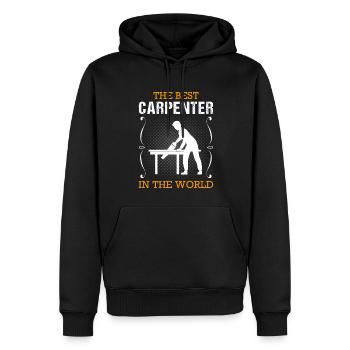 Profession de charpentier Charpentier Artisan Cadeau - Sweat à capuche Premium bio Homme - noir - Devant - Nico (187cm)