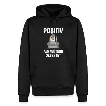 Wütender Pinguin Lustiger Spruch Geschenk - Männer Premium Bio Hoodie - Schwarz - Vorne - Nico (187cm)