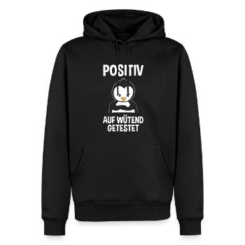 Wütender Pinguin Lustiger Spruch Geschenk - Männer Premium Bio Hoodie - Schwarz - Vorne - Nico (187cm)