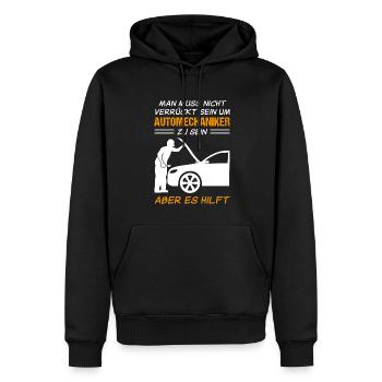 Automechaniker Beruf Lustiger Spruch Geschenk - Männer Premium Bio Hoodie - Schwarz - Vorne - Nico (187cm)