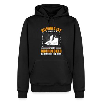 Dachdecker Beruf Lustiger Spruch Geschenk - Männer Premium Bio Hoodie - Schwarz - Vorne - Nico (187cm)