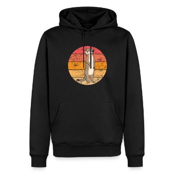 Meerkat Lover Retro Gift Funny Animals - Men’s Premium Organic Hoodie - black - Front - Nico (187cm)