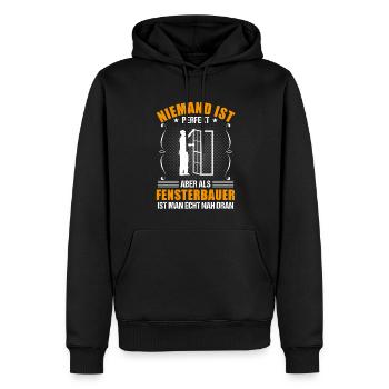 Fensterbauer Lustiger Spruch Handwerker Geschenk - Männer Premium Bio Hoodie - Schwarz - Vorne - Nico (187cm)