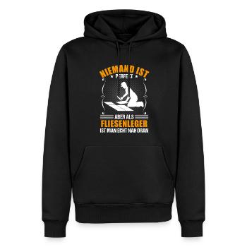 Fliesenleger Lustiger Spruch Handwerker Geschenk - Männer Premium Bio Hoodie - Schwarz - Vorne - Nico (187cm)