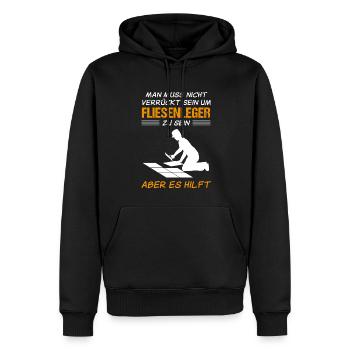 Fliesenleger Lustiger Spruch Handwerker Geschenk - Männer Premium Bio Hoodie - Schwarz - Vorne - Nico (187cm)
