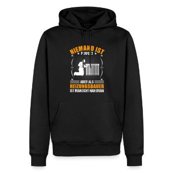 Heizungsbauer Lustiger Spruch Handwerker Geschenk - Männer Premium Bio Hoodie - Schwarz - Vorne - Nico (187cm)