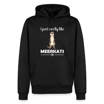 Meerkat Lover Funny Saying Gift - Men’s Premium Organic Hoodie - black - Front - Nico (187cm)