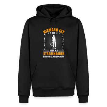 Straßenbauer Lustiger Spruch Straßenbau Geschenk - Männer Premium Bio Hoodie - Schwarz - Vorne - Nico (187cm)