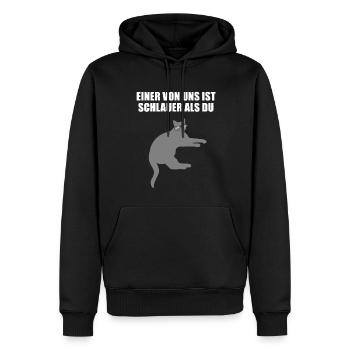 Freche Schlaue Nerd Katze Lustiger Spruch Geschenk - Männer Premium Bio Hoodie - Schwarz - Vorne - Nico (187cm)