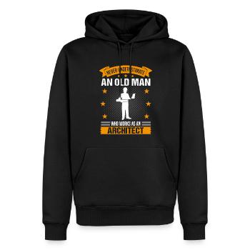 Architekt Alter Mann Spruch Herren Geschenk - Männer Premium Bio Hoodie - Schwarz - Vorne - Nico (187cm)