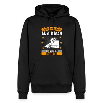 Dachdecker Alter Mann Spruch Herren Geschenk - Männer Premium Bio Hoodie - Schwarz - Vorne - Nico (187cm)