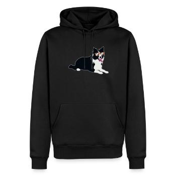 Border Collie Dog Dog Lovers Cadeau - Sweat à capuche Premium bio Homme - noir - Devant - Nico (187cm)