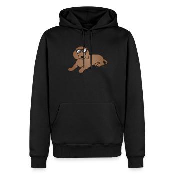 Teckel Chien Teckel Chien Amoureux Cadeau - Sweat à capuche Premium bio Homme - noir - Devant - Nico (187cm)