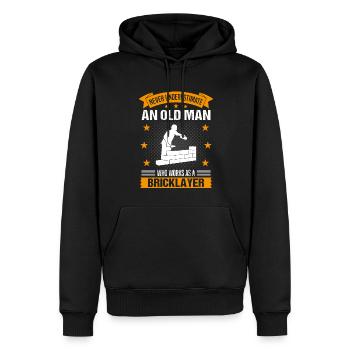 Maurer Old Man Saying Men’s Gift - Sweat à capuche Premium bio Homme - noir - Devant - Nico (187cm)