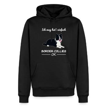 Border Collie Dog Dog Lovers Citation Cadeau - Sweat à capuche Premium bio Homme - noir - Devant - Nico (187cm)