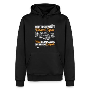 Les meilleurs deviennent carpiste - Sweat à capuche Premium bio Homme - noir - Devant - Nico (187cm)