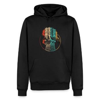 Rétro Pako Huacaya Lama Alpaga Éleveur Alpaga - Sweat à capuche Premium bio Homme - noir - Devant - Nico (187cm)