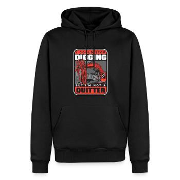 Stop Digging Not A Quitter Excavator Seilbagger - Männer Premium Bio Hoodie - Schwarz - Vorne - Nico (187cm)