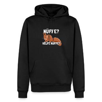 Nüffe Welfe Nüffe Grauhörnchen Squirrel - Männer Premium Bio Hoodie - Schwarz - Vorne - Nico (187cm)