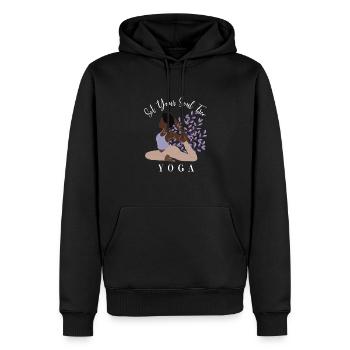 Set Your Soul Free Ashtanga Hatha Asanas - Männer Premium Bio Hoodie - Schwarz - Vorne - Nico (187cm)