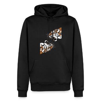 Raubkatze Königstiger Wildkatze Sibirischer Tiger - Männer Premium Bio Hoodie - Schwarz - Vorne - Nico (187cm)