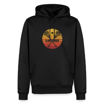 Retro Intercrosse Lax Spieler Polocrosse Trainer - Männer Premium Bio Hoodie - Schwarz - Vorne - Nico (187cm)