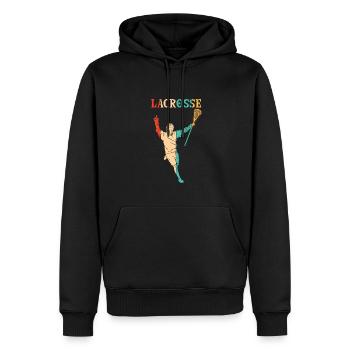 Retro Polocrosse Intercrosse Lax Spieler Trainer - Männer Premium Bio Hoodie - Schwarz - Vorne - Nico (187cm)