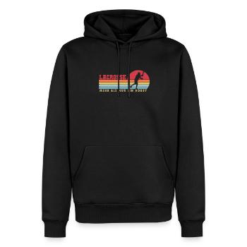Lacrosse mehr als ein Hobby Lax Spieler - Männer Premium Bio Hoodie - Schwarz - Vorne - Nico (187cm)