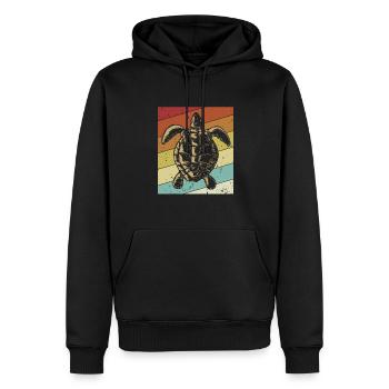 Tortue d’eau rétro Tortue géante - Sweat à capuche Premium bio Homme - noir - Devant - Nico (187cm)