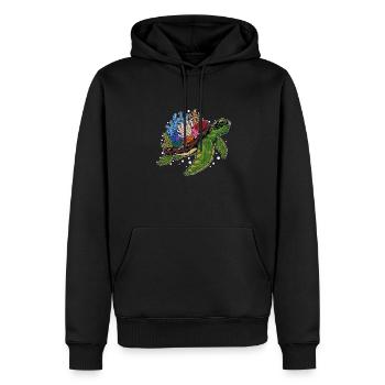 Tortue d’eau Tortue géante Tortue - Sweat à capuche Premium bio Homme - noir - Devant - Nico (187cm)