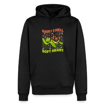 Hard Shell Soft Heart Giant Tortoise - Men’s Premium Organic Hoodie - black - Front - Nico (187cm)