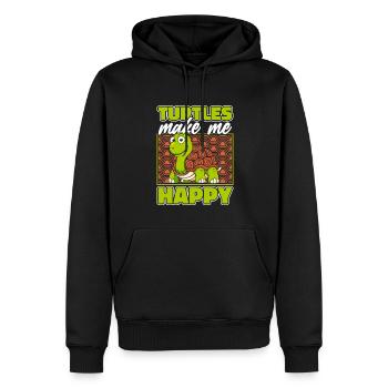 Turtles Make Me Happy Tortoise Turtle - Men’s Premium Organic Hoodie - black - Front - Nico (187cm)