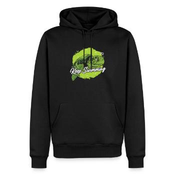 Continuez à nager Tortue géante Tortue - Sweat à capuche Premium bio Homme - noir - Devant - Nico (187cm)