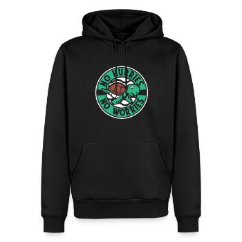 No Hurries No Worries Landschildkröte Schildkröte - Männer Premium Bio Hoodie - Schwarz - Vorne - Nico (187cm)